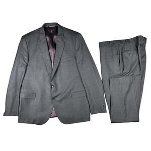 Jack Victor Zuma CT Super 110's Wool 2-Piece Suit Dark Grey Check Size 50 L